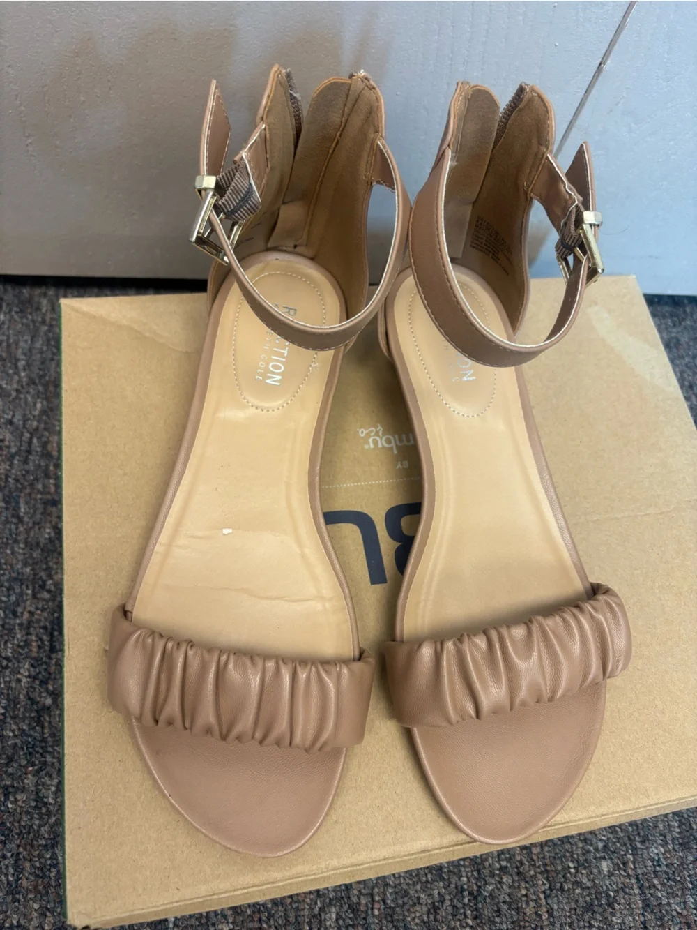 Kenneth Cole Reaction Great Scrunch Ankle-Strap Ruched Sandals